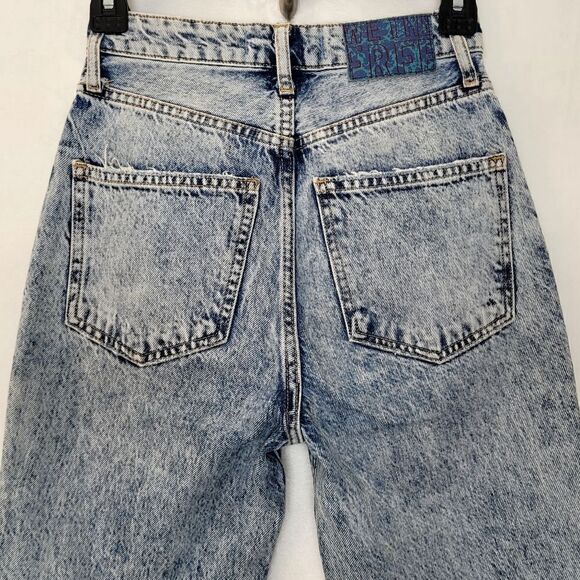 We The Free My Own Lane Distressed High Rise Acid Wash Jeans Size 24 - Picture 8 of 12